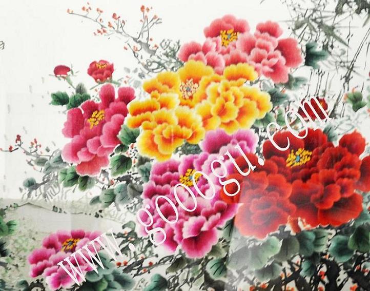 精品牡丹花、繡工精細(xì)
