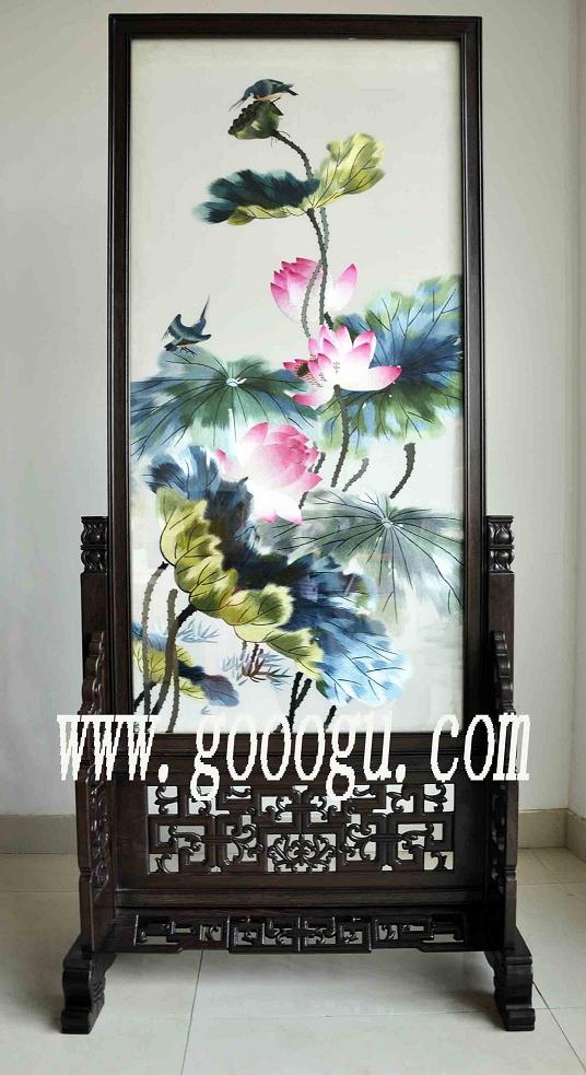 蘇繡雙面繡隔斷,刺繡屏風(fēng)玄關(guān),蘇州雙面繡